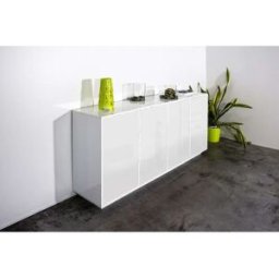 Web furniture Aparador móvil salón cocina 180cm diseño moderno blanco Ceila