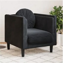 vidaxl Sillón con cojín terciopelo negro