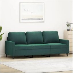 Clicnbuy Sofá de 3 plazas terciopelo verde oscuro 180 cm