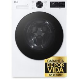 LG Lavadora Inteligente , AI Direct Drive, TurboWash 360º, 9kg /1200rpm, Serie 500 - F2X50S9TLB. Blanco