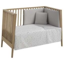 Juego 2 PCS. Colcha I-V. Cuna 60 Ardi Gris 60x120x3cm Cambrass