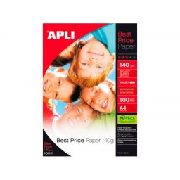 Papel fotografico apli glossy din a4 pack de 100 hojas 140 g