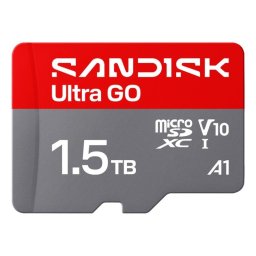 Tarjeta microSDXC SanDisk Ultra GO 1,5 TB UHS-I 190 MB/s V10 Gris Rojo
