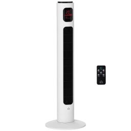 Homcom Ventilador De Torre 45w Con Control Remoto 3 Velocidade 3 Modos Blanco
