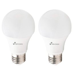 Pack 2 Bombillas Inteligentes Nivian Smart NVS-BULB-RGBW-9E27-W RGB WiFi E27 9W
