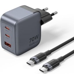 Cargador de Pared GaN Vention TZ-FEX-EU 3 Puertos USB-C y USB-A 70W