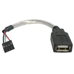 Cable Adaptador USB 2.0 StarTech.com Hembra a Placa Base 4 Pines 15 cm Gris