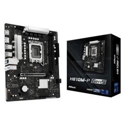 Placa Base AsRock H810M-P Gen5 Intel H810 LGA 1851 DDR5 Micro ATX Sin Wifi RGB