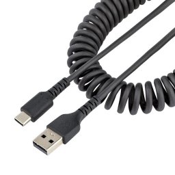 Cable USB A a USB C StarTech.com 50 cm Rizado Negro USB 2.0
