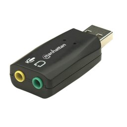 Adaptador de sonido USB-A a 3,5 mm Manhattan 5.1 canales negro