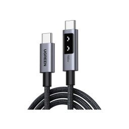Cable USB-C a USB-C Ugreen 1 m 100W PD 3.0 E-Marker Gris Gunmetal