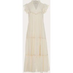 DEVOTION TWINS Vestido largo Reverie de algodón. (S) Blanco