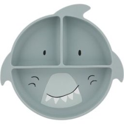 TRIXIE Plato silicona compartimentado con ventosa. (20.5 X 20 X 3.5 Cm) Gris claro niño