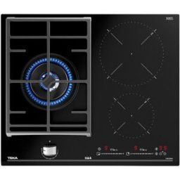 Teka Placa gas mixta 1 quemador y 2 zonas de inducción - JZC 63312 ABNBK. Cristal negro