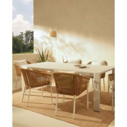 El Corte Inglés Mesa de jardín de aluminio Manhattan. Blanco