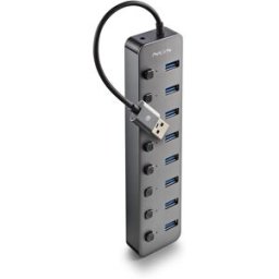 NGS Hub USB 3.0 con 8 Puertos iHub 8, Interruptores Independientes, Alta Velocidad 5 Gbps. Metálico