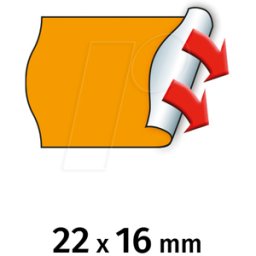 METO 30007332 - Etiquetas de precios, 22 x 16 mm, permanentes, naranja, 6000 uni