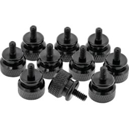 INLINE INL 77770S - Tornillos moleteados, 12 mm, paquete de 10 negro