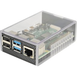 FREI RPI CASE CARBON - Housing for Raspberry Pi 4, carbon/transparent