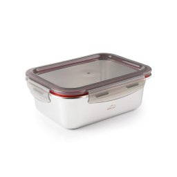Lacor Ecoinox - Recipiente Rectangular De 0.8l En Acero Inoxidable Apto Microondas