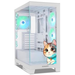 Torre PC NOX Hummer GLOCK ARGB Semitorre ATX Cristal Templado USB-C Blanca - Kawaii Edition