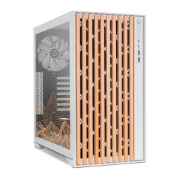 Torre PC Nox Hummer ELEMENT Semi Torre ATX Cristal Templado USB-C Blanca y Madera - Dune Edition By PcCom