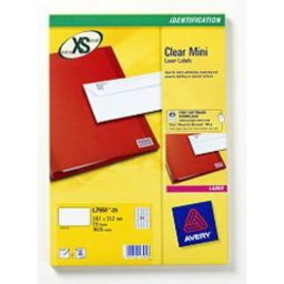 Etiquetas de Impresora Avery L7551-25 Transparentes A4 Laser 38.1 x 21.2 mm