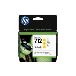 Cartucho de Tinta HP 712 Amarillo 29 ml Pack de 3 Unidades