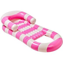 Sunnylife Laze & Lounge Flotador - Fiesta en la piscina con rayas magenta rosa
