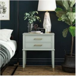 Dorel Home Mesa auxiliar con 2 cajones en MDF Verde