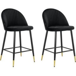 Loft24 Juego de 2 sillones Marlis negro