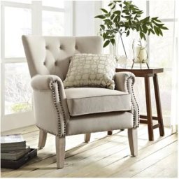 Dorel Home Dorel Sillón tapizado en tela beige