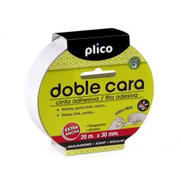 Cinta adhesiva plico doble cara 20 m x 30 mm