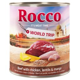 Rocco Vuelta al mundo India, pollo con lentejas y mango - Pack % - 24 x 800 g