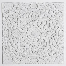 Panel Decorativo Tallado Mandala Oriental Blanco - Serie Adebas