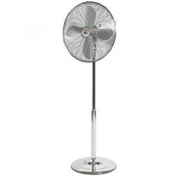 Ventilador de Pie Fm Calefacción PM-140 55W 3 Velocidades Altura Regulable Oscilante Cromo