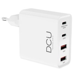 Cargador GaN DCU Advance Tecnologic 4 Puertos 100W Power Delivery QC 18W Blanco