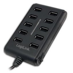 Hub LogiLink 10 puertos USB 2.0 480 Mbit/s con interruptor on/off y LED estado