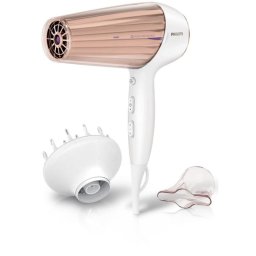 Secador de Pelo Iónico Philips MoistureProtect HP8280/00 2300W 6 Temperaturas 6 Velocidades con Difusor y Concentrador Púrpura Blanco