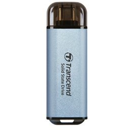 Unidad externa SSD Transcend ESD300C 1 TB aluminio azul USB Tipo C