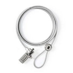 Cable antirrobo Nedis NBLKD100ME Plata