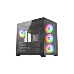 Caja PC xyz TESSERACT X 50 ATX Cubo Acero Negro con Ventana Cristal Templado y 6 Ventiladores A-RGB