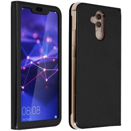 Avizar Funda Smart View Negra con Ventana Inteligente Táctil para Huawei Mate 20 Lite