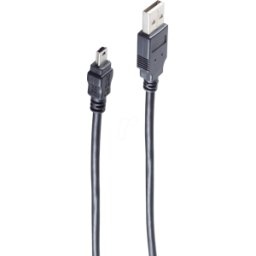 SHIVERPEAKS SHVP 77162 - Cable USB 2.0, conector A a conector mini B, 1,8 m