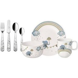 Villeroy & Boch Juego de vajilla infantil de 7 piezas Walk Like An Elephant beige