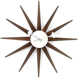 Vitra Reloj de pared Sunburst Clock Nogal/Chocolate 47cm marrón