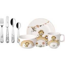 Villeroy & Boch Juego de vajilla infantil de 7 piezas Roar Like A Lion beige