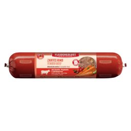 Fleischeslust 8 x 400 g salchichas para perros - Vacuno con zanahoria, rosa mosqueta y semillas de calabaza