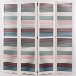 Biombo Paraban 4 Hojas Multicolor - Serie Alguea