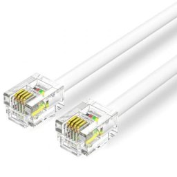 Cable de Teléfono VENTION IQBWH 2m Blanco RJ11 6P4C Plano Chapado en Oro